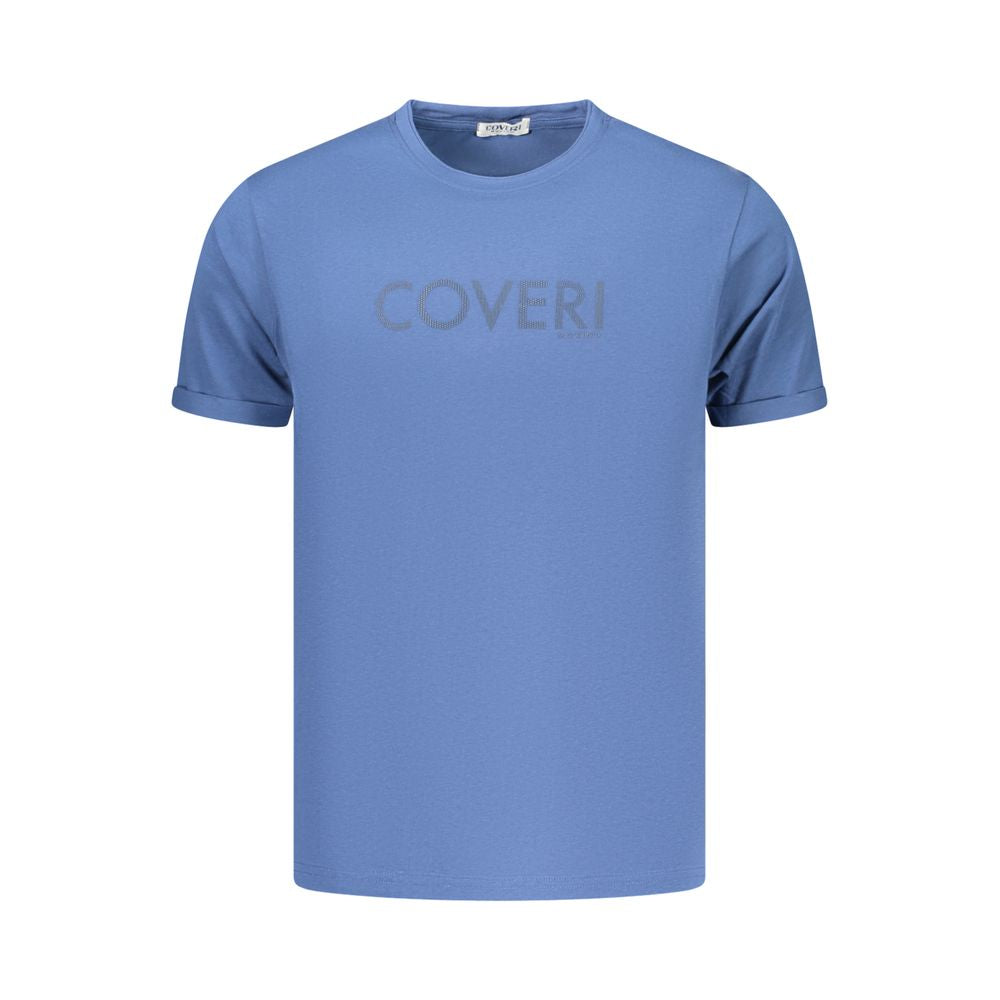 Coveri Moving Blaues Baumwoll-T-Shirt für Herren