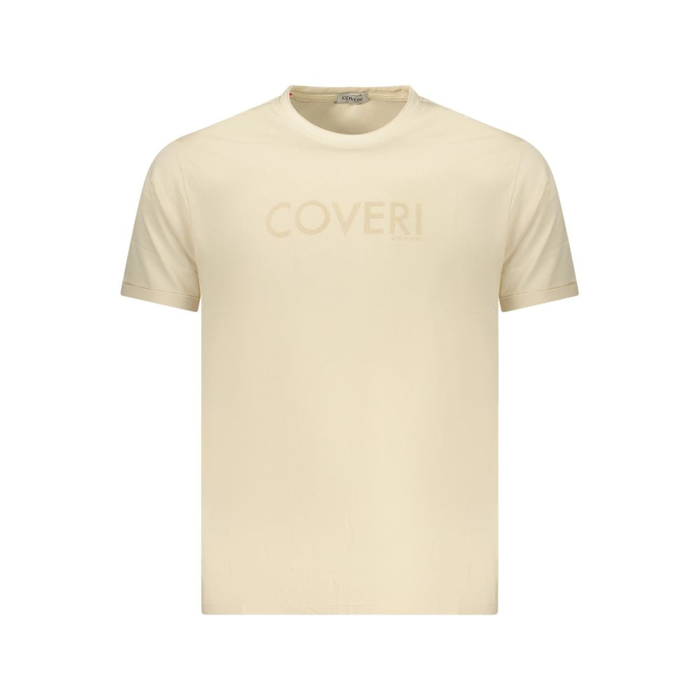 Coveri Moving Beigefarbenes T-Shirt aus Baumwolle