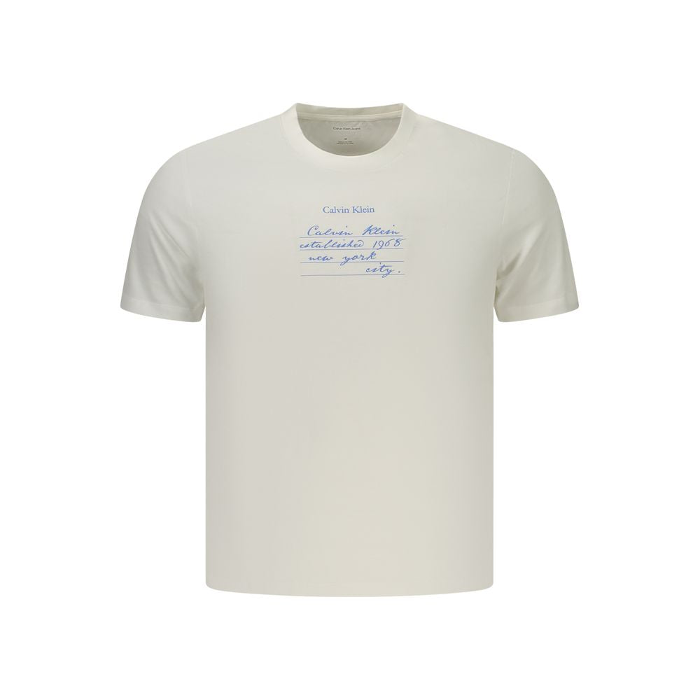 Calvin Klein Weißes Herren-T-Shirt aus Baumwolle