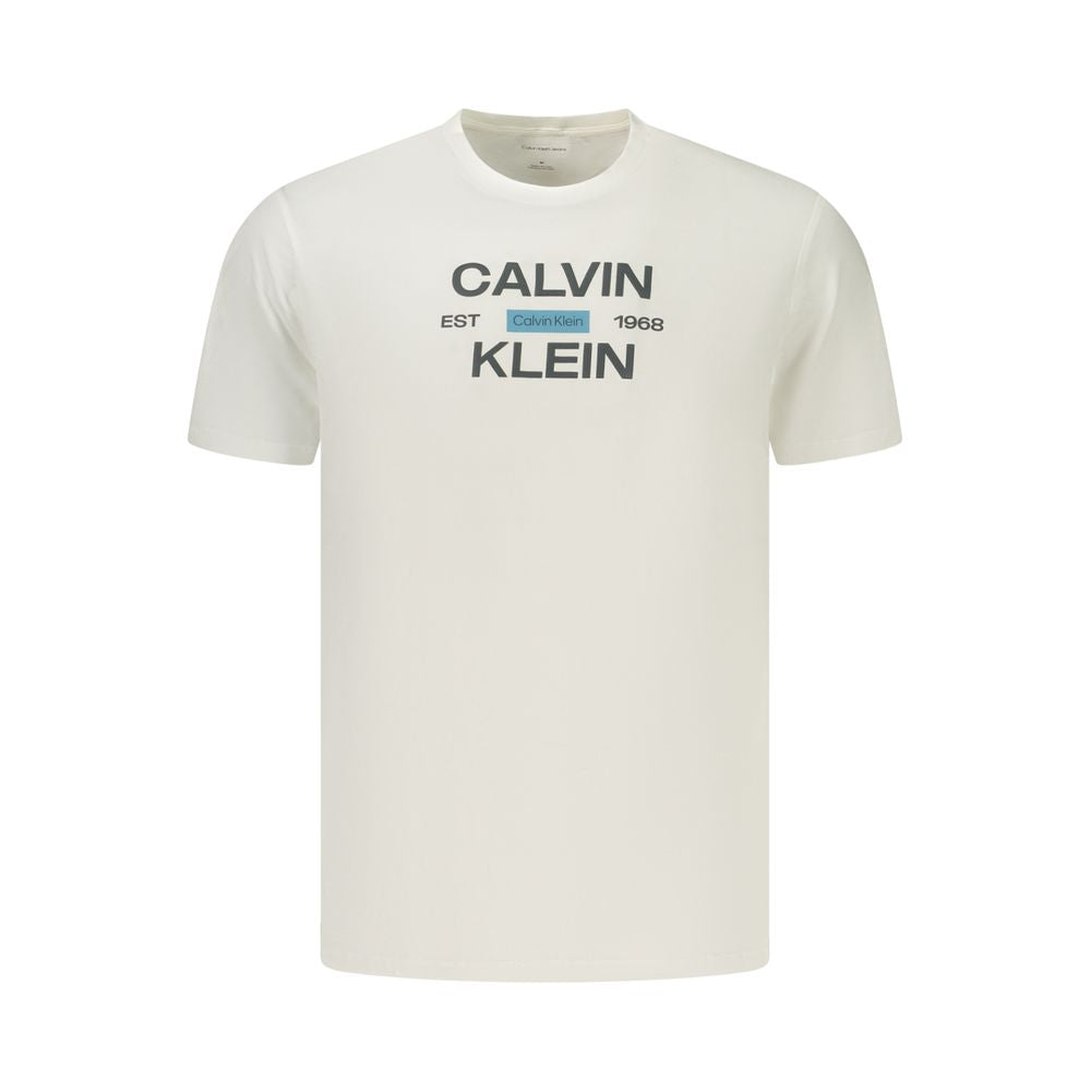 Calvin Klein Weißes Herren-T-Shirt aus Baumwolle