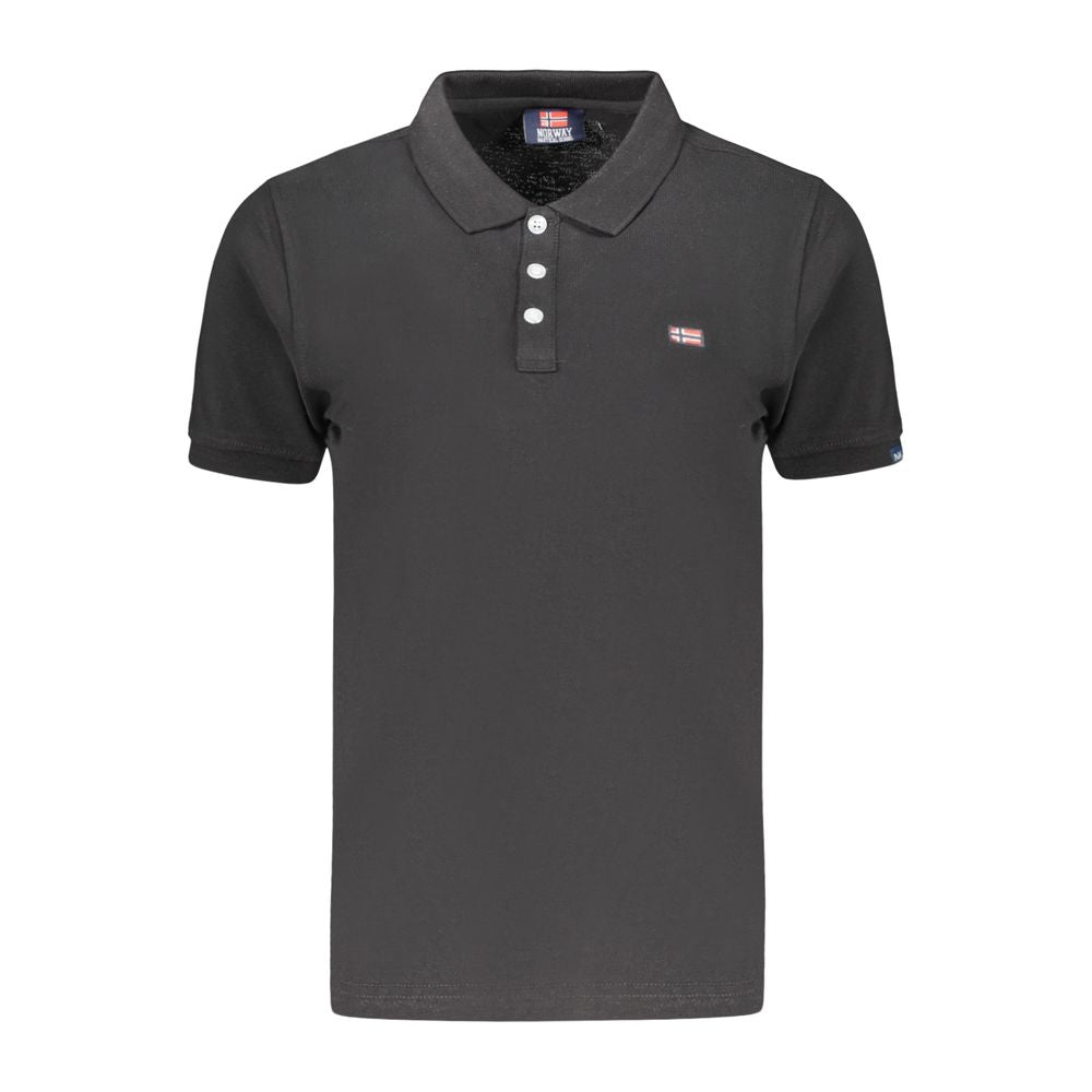 Norway 1963 Schwarzes Baumwoll-Poloshirt für Damen