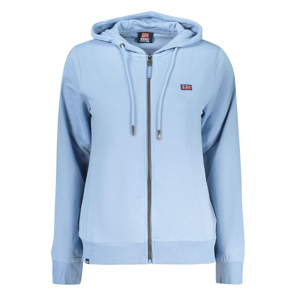 Norway 1963 Azzurro Baumwoll-Kapuzenpullover für Damen