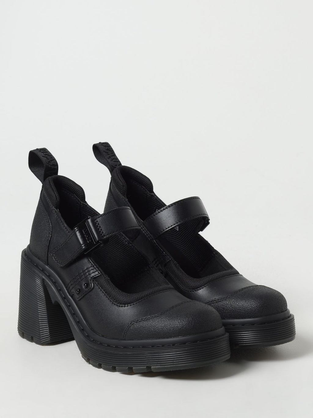 Dr. Martens Schwarze Leder Plateau-Pumps