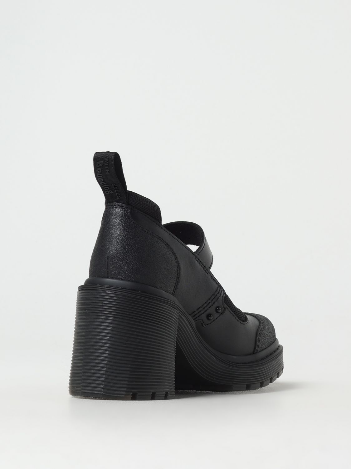 Dr. Martens Schwarze Leder Plateau-Pumps