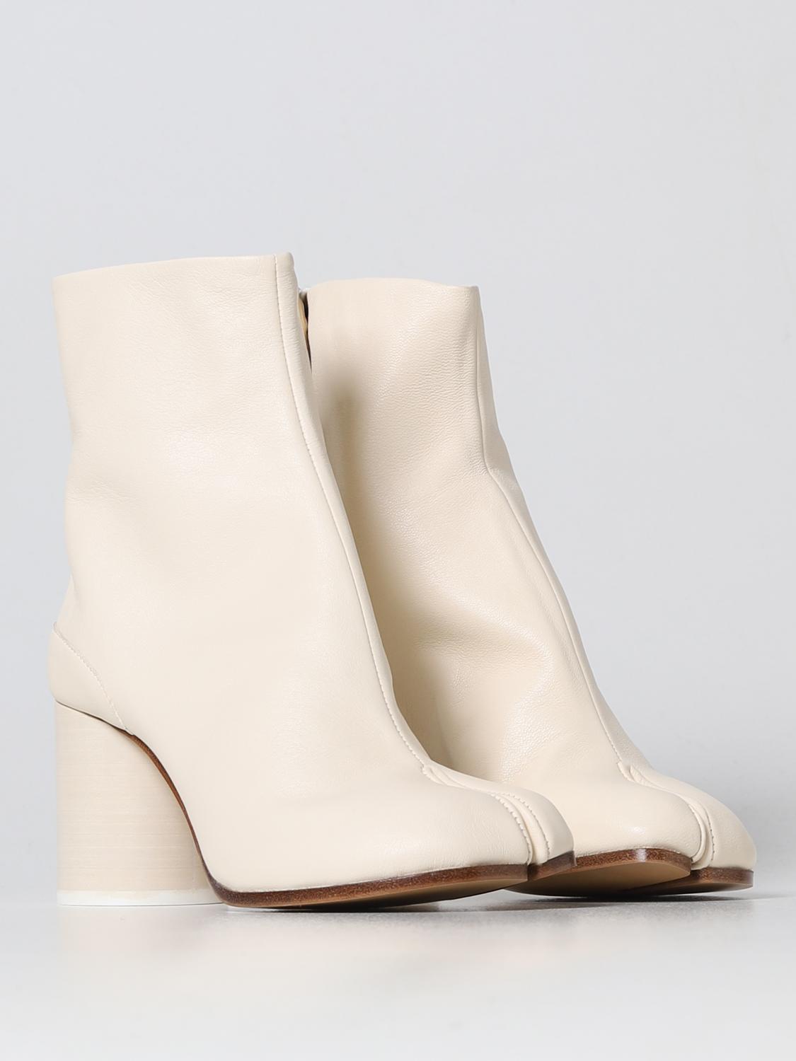 Maison Margiela Weiße Leder-Stiefeletten