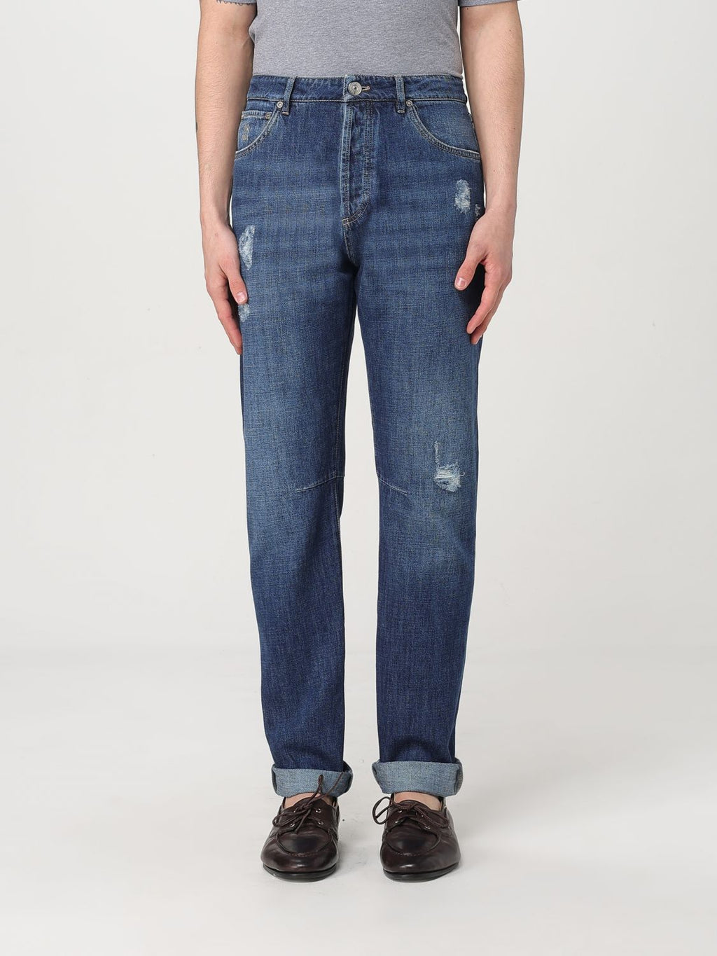 Brunello Cucinelli Blaue Straight-Leg Jeans aus Denim
