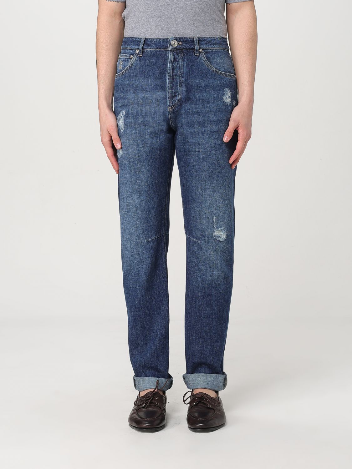 Brunello Cucinelli Blaue Straight-Leg Jeans aus Denim