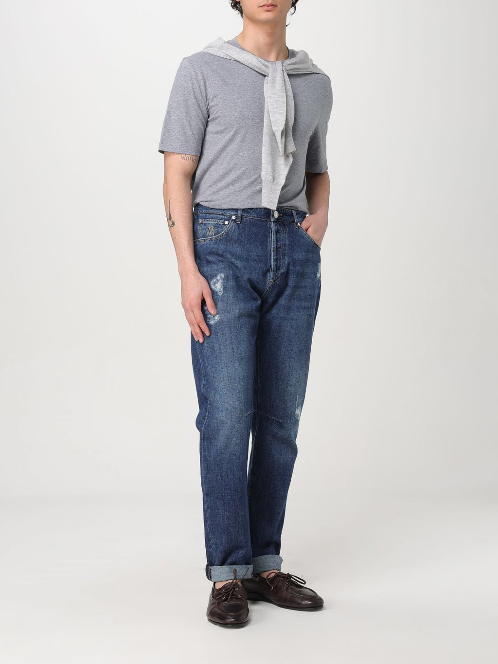 Brunello Cucinelli Blaue Straight-Leg Jeans aus Denim