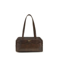 Prada Braune Kalbsleder Bos Taurus Schultertasche