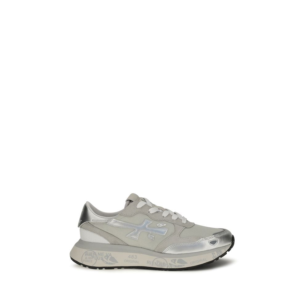 Premiata Silberne Sneaker aus Nylon im Athletic-Stil