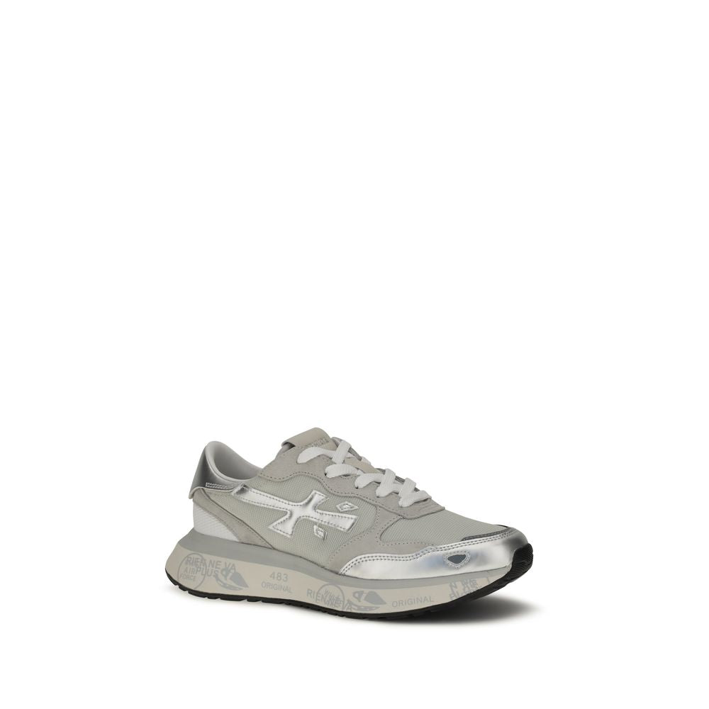 Premiata Silberne Sneaker aus Nylon im Athletic-Stil