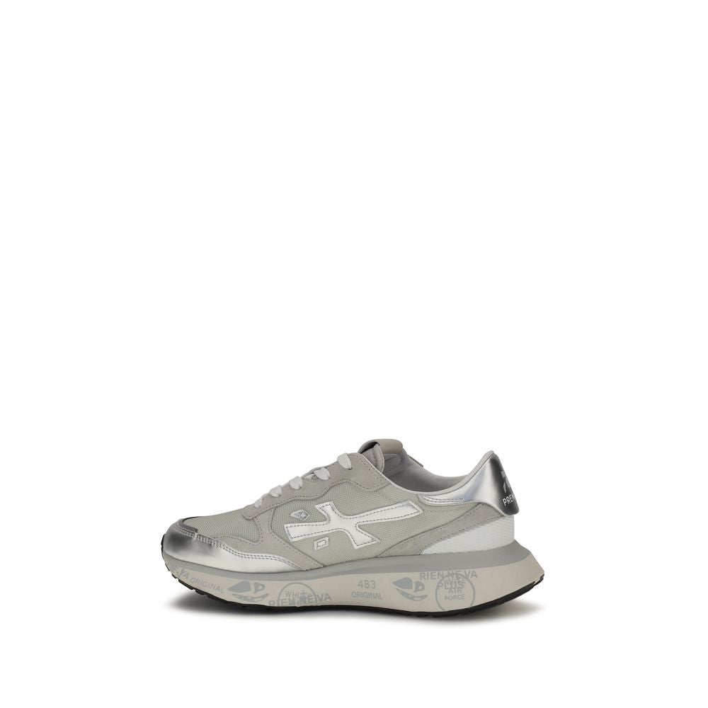 Premiata Silberne Sneaker aus Nylon im Athletic-Stil