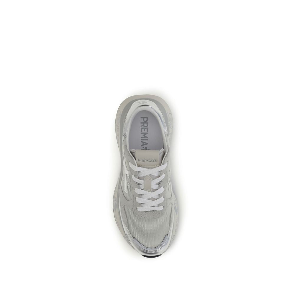 Premiata Silberne Sneaker aus Nylon im Athletic-Stil