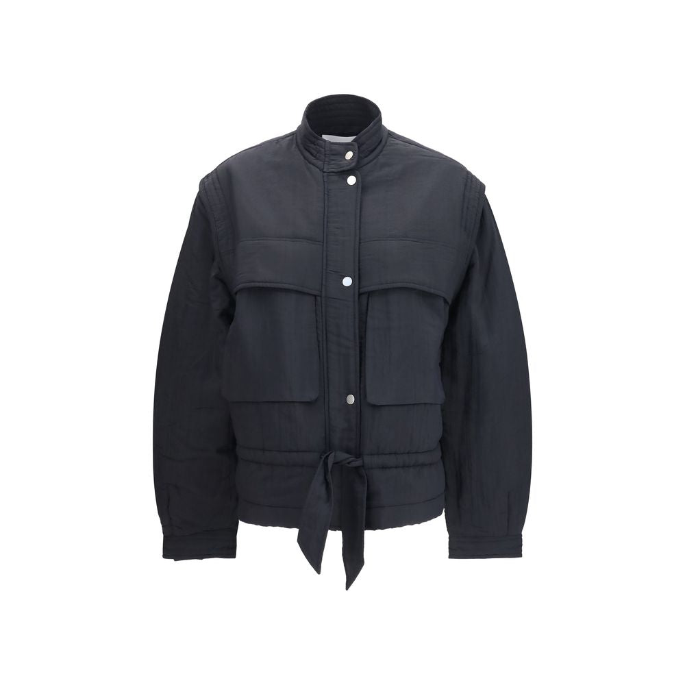 Marant Etoile Schwarze Modal-Jacke in voller Länge