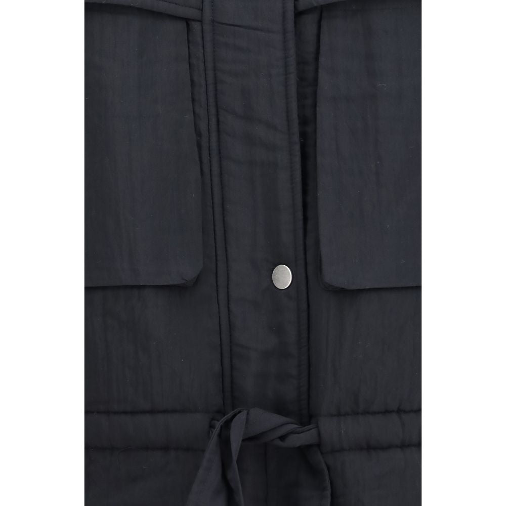 Marant Etoile Schwarze Modal-Jacke in voller Länge