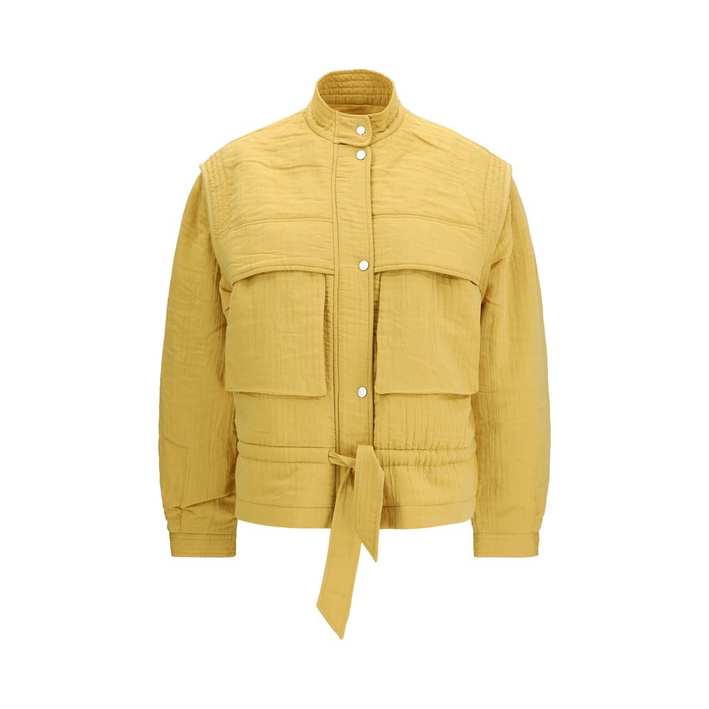 Marant Etoile Zweifarbige Modal-Jacke in voller Länge