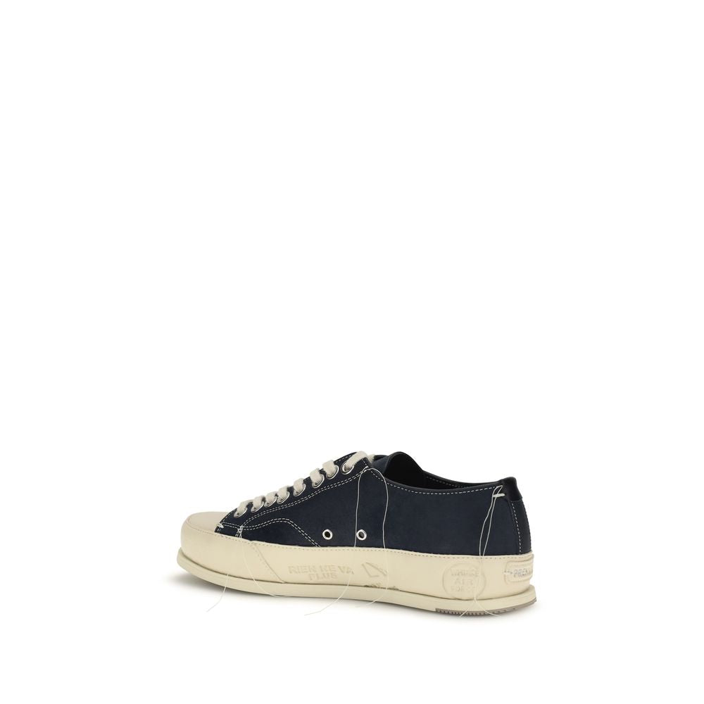 Premiata Sneakers aus blauem Kalbsleder Bos Taurus, Low-Top