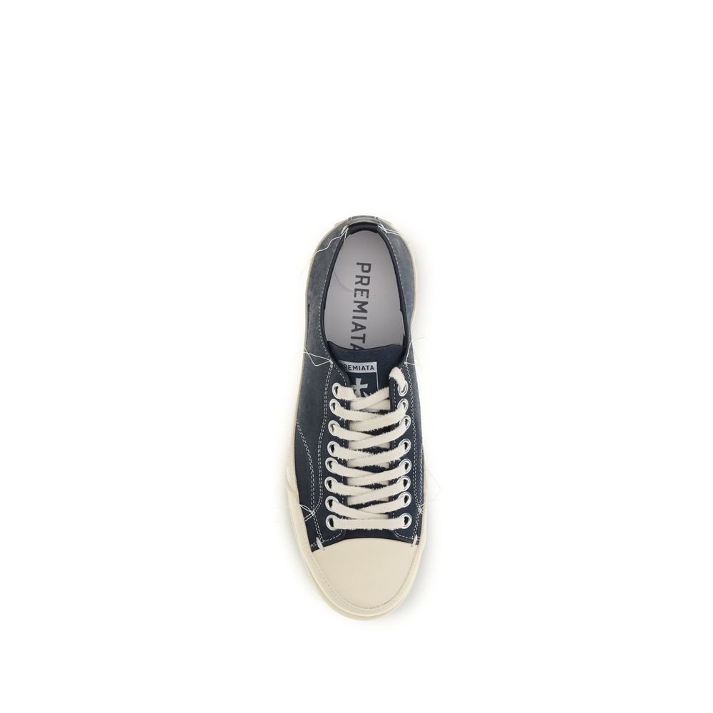 Premiata Sneakers aus blauem Kalbsleder Bos Taurus, Low-Top