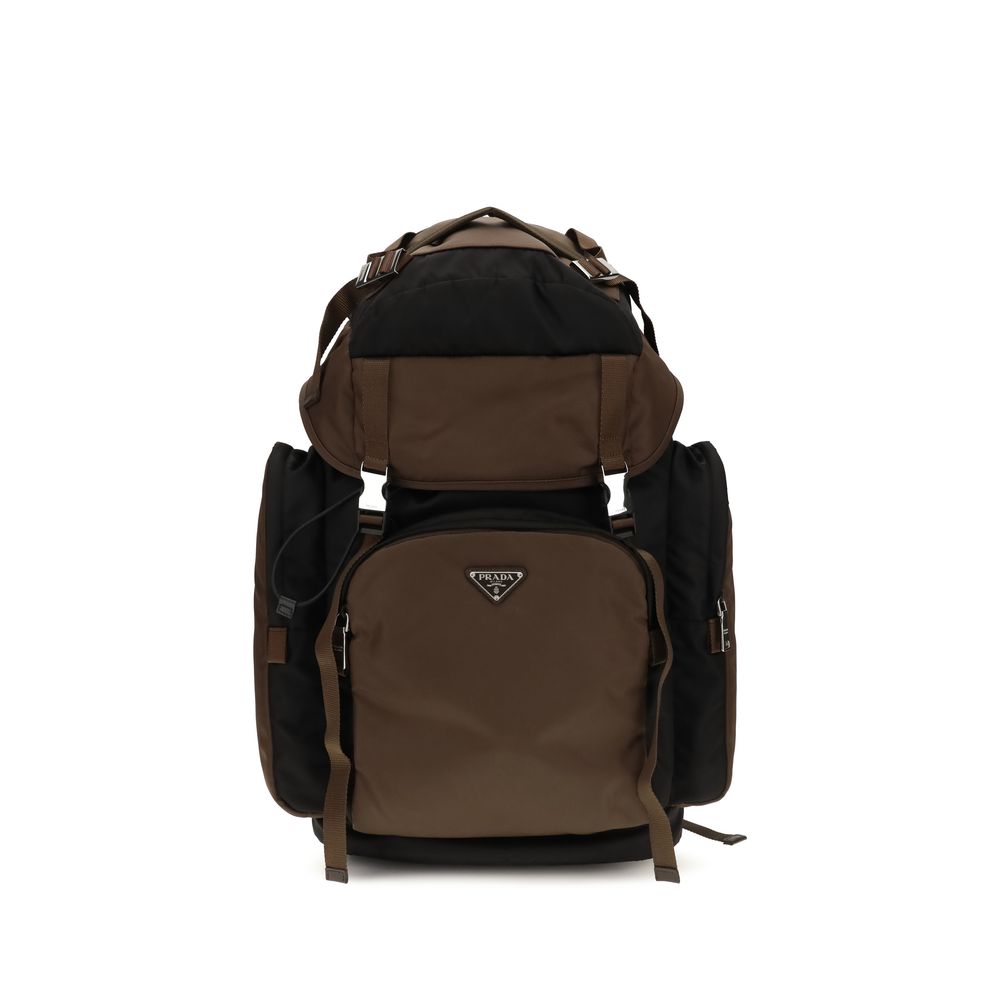 Prada Brauner Rucksack aus recyceltem Polyamid