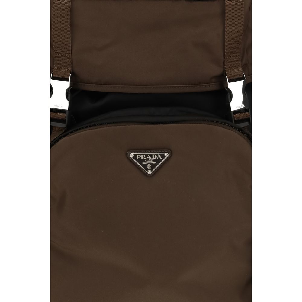 Prada Brauner Rucksack aus recyceltem Polyamid
