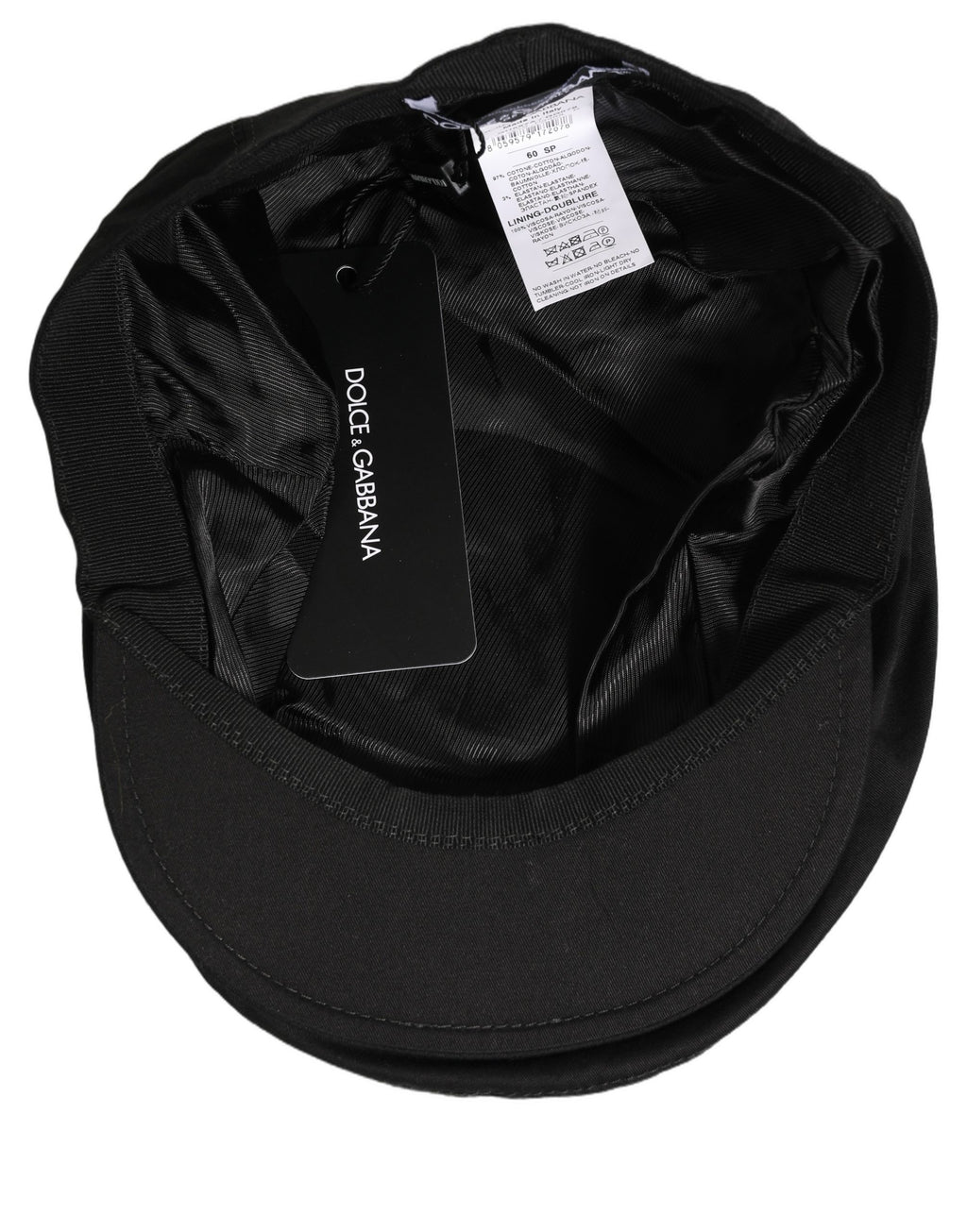 Dolce & Gabbana Herren Schwarze Baumwolle Stretch Schirmmütze Capello Hut