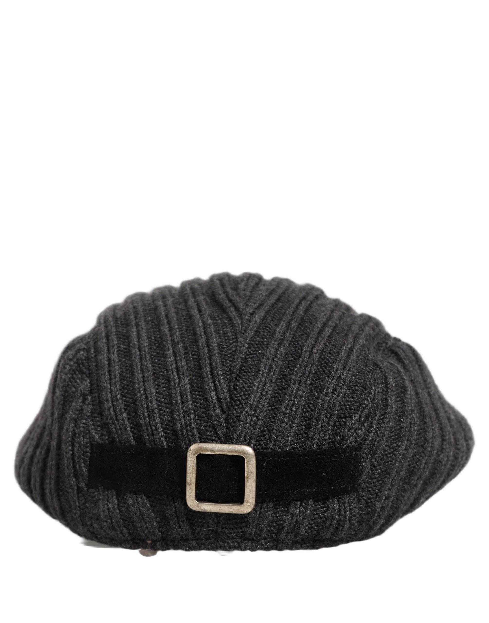 Dolce & Gabbana Herren Mütze aus dunkler Wolle im Newsboy-Stil