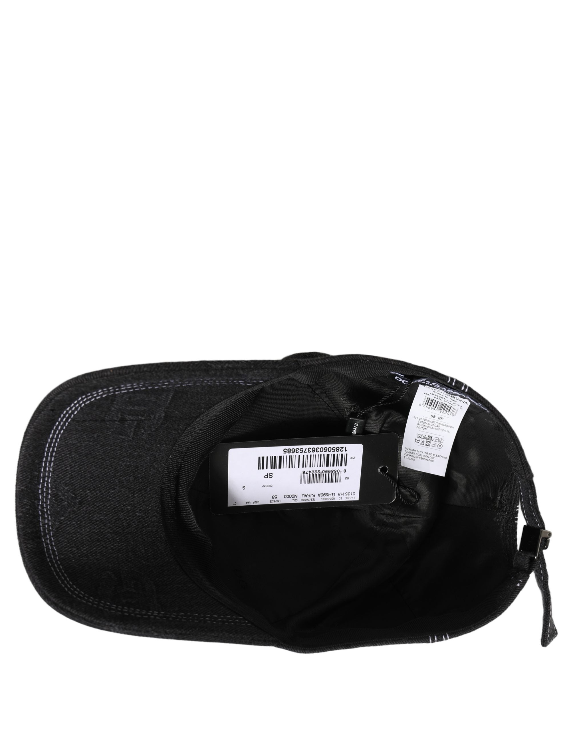 Dolce & Gabbana Herren Schwarze Baumwoll 6-Panel Baseball Cap
