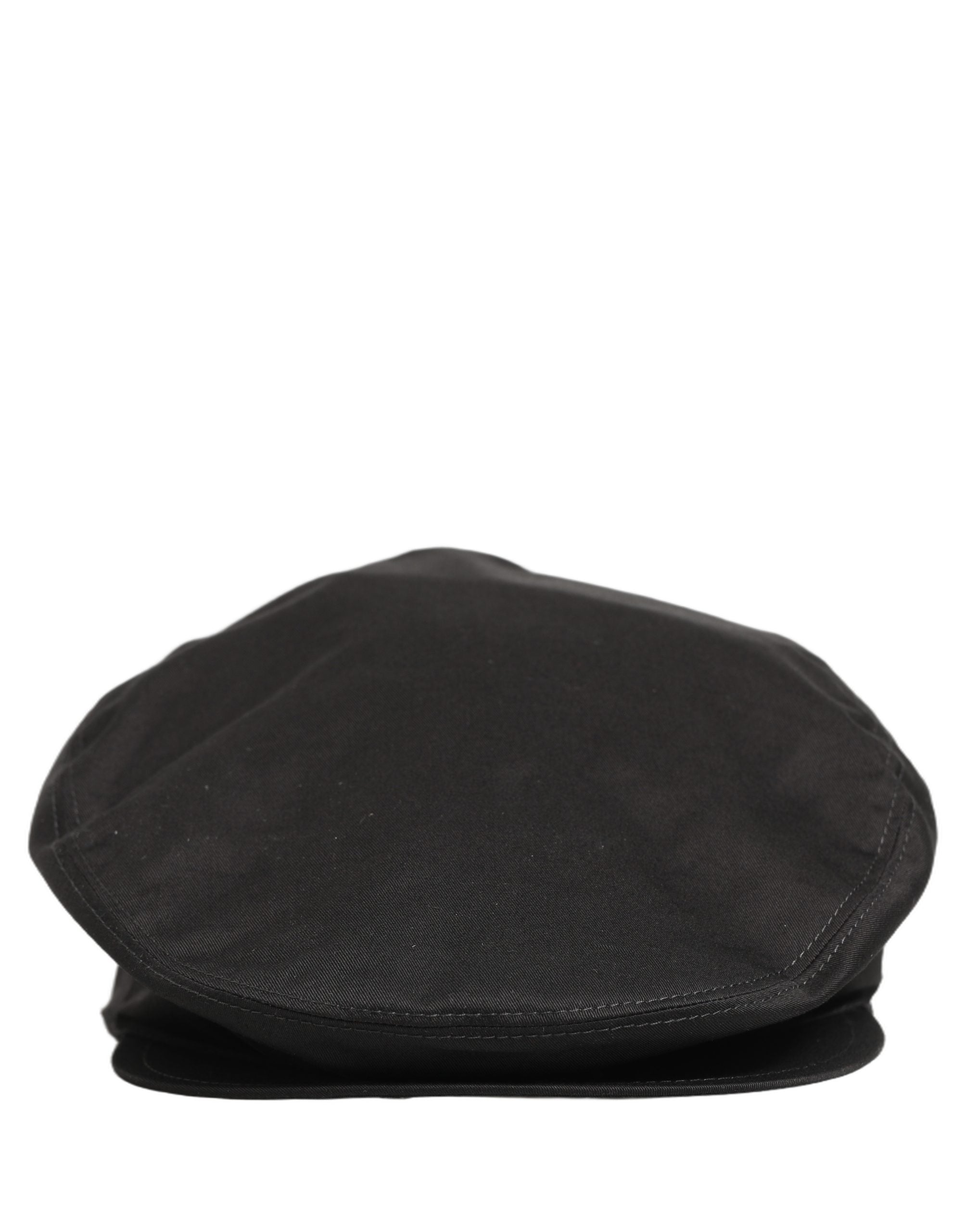 Dolce & Gabbana Herren Schwarze Baumwolle Stretch Newsboy Mütze Capello Hut