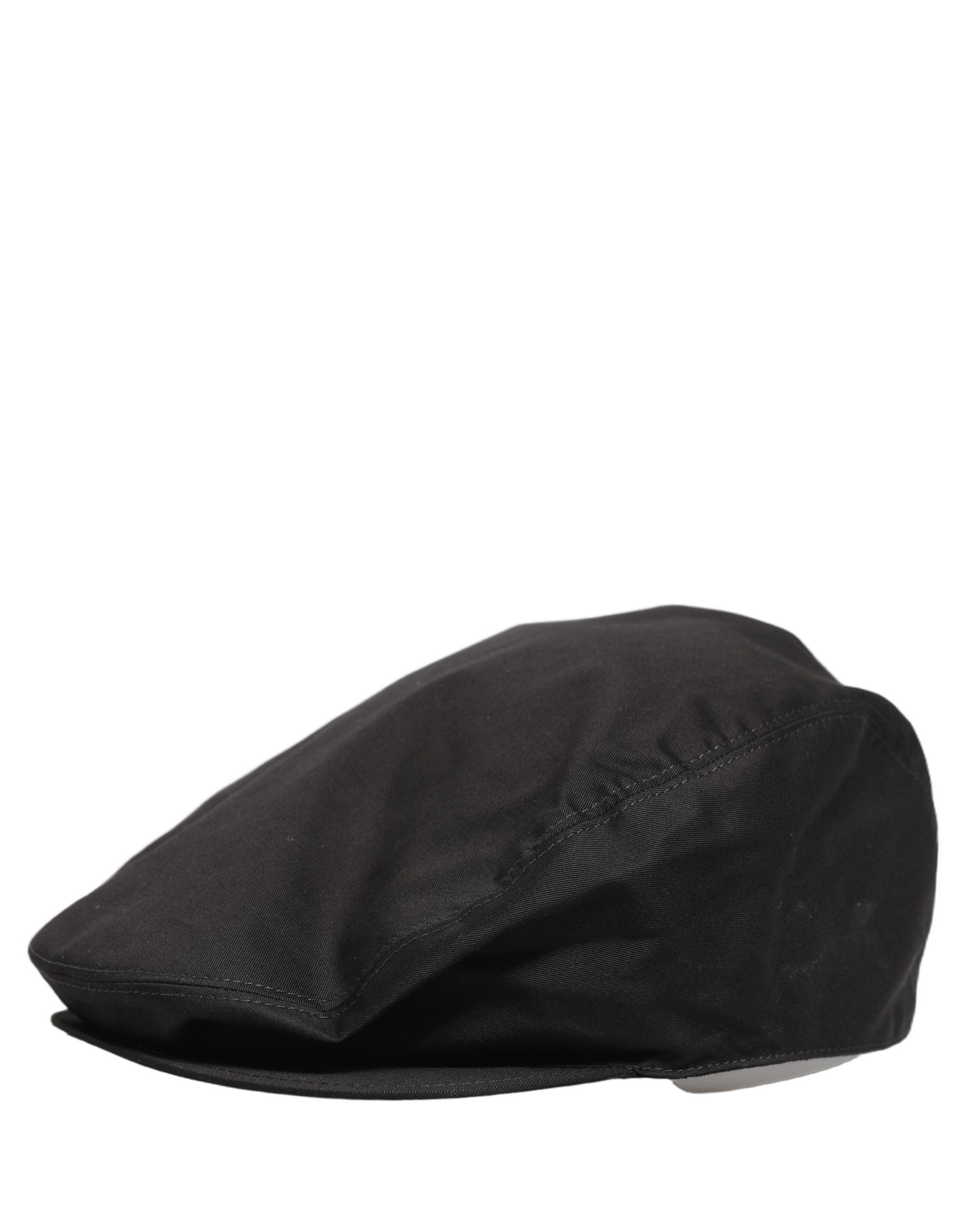 Dolce & Gabbana Herren Schwarze Baumwolle Stretch Newsboy Mütze Capello Hut