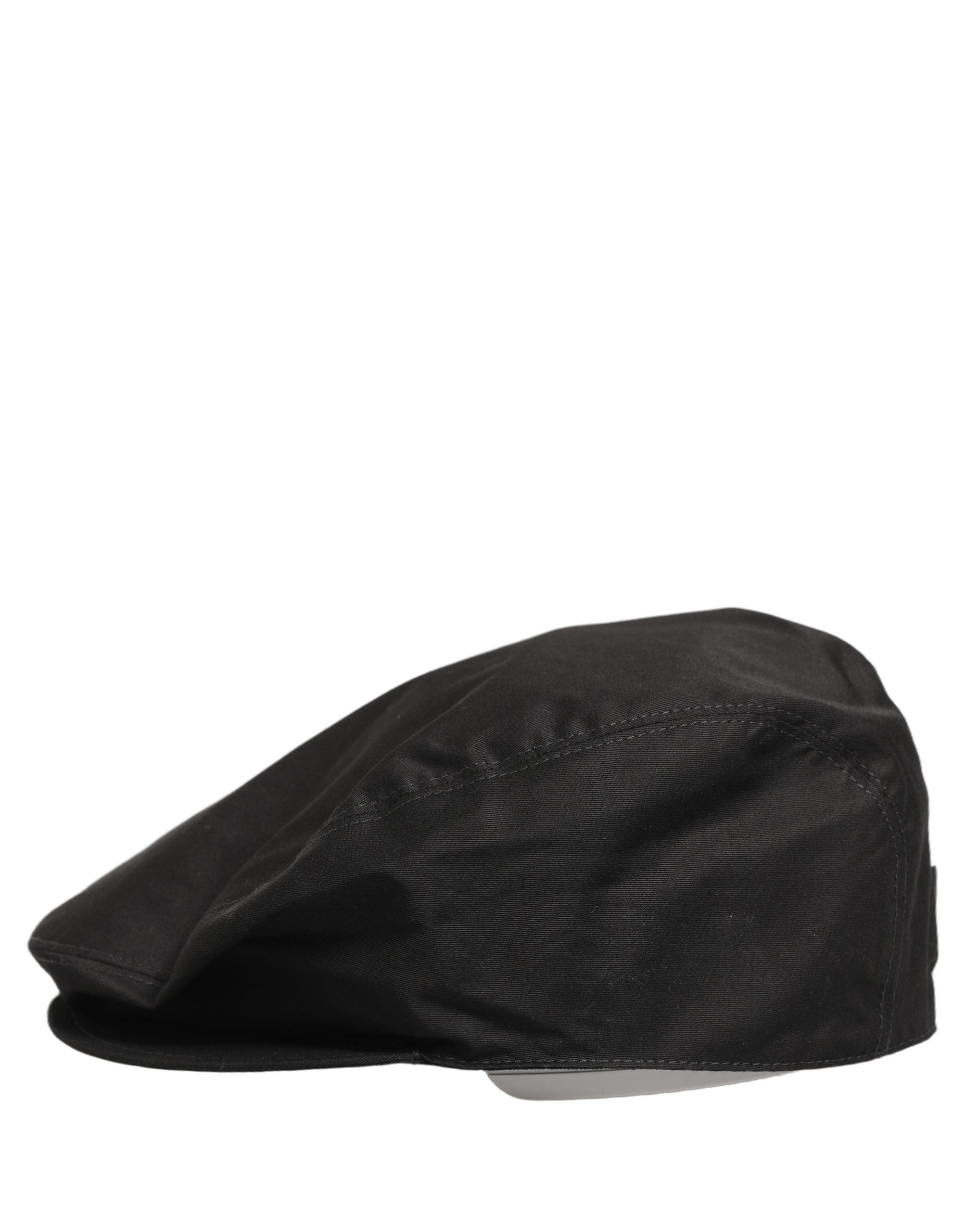Dolce & Gabbana Herren Schwarze Baumwolle Stretch Newsboy Mütze Capello Hut