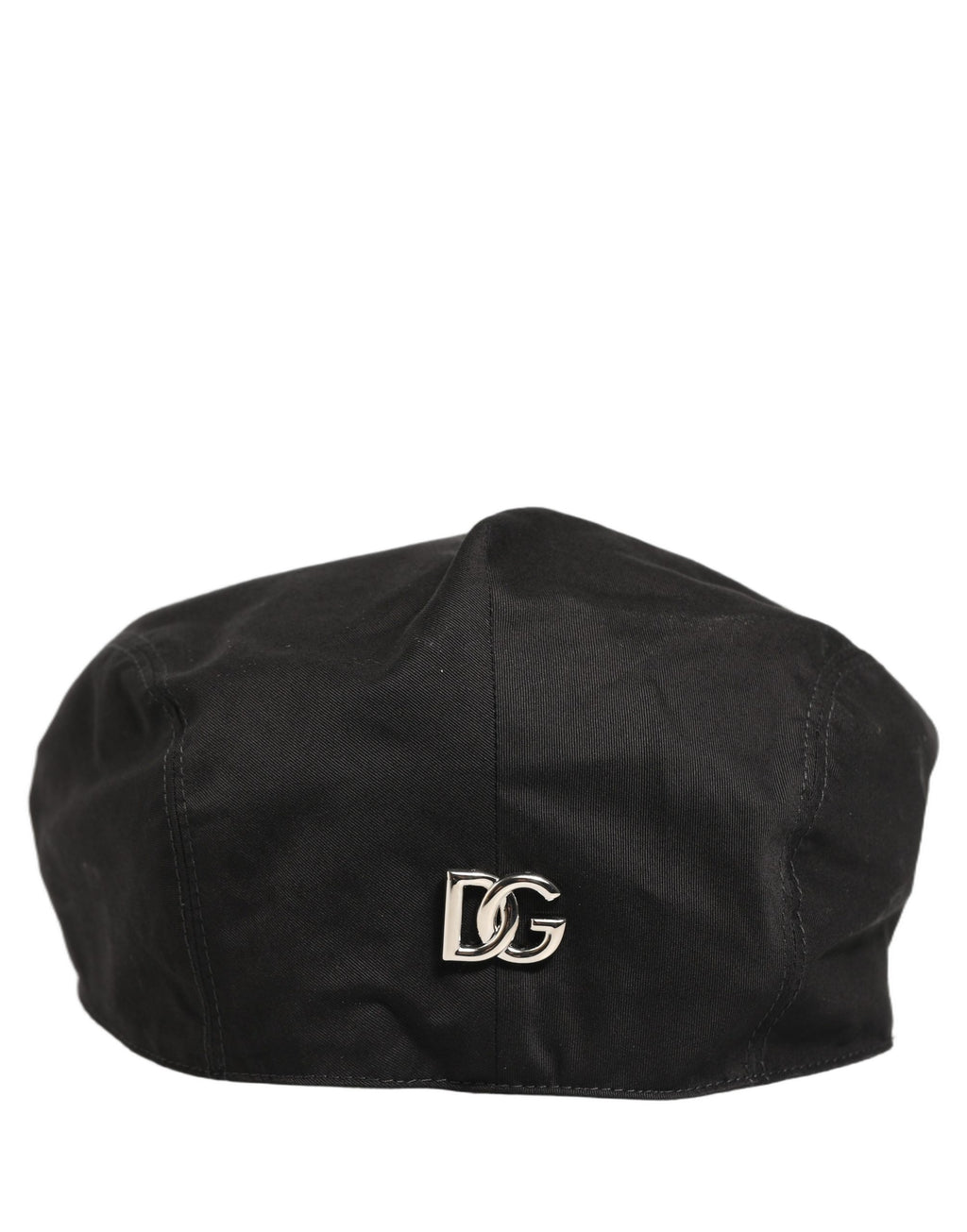 Dolce & Gabbana Herren Schwarze Baumwolle Stretch Newsboy Mütze Capello Hut