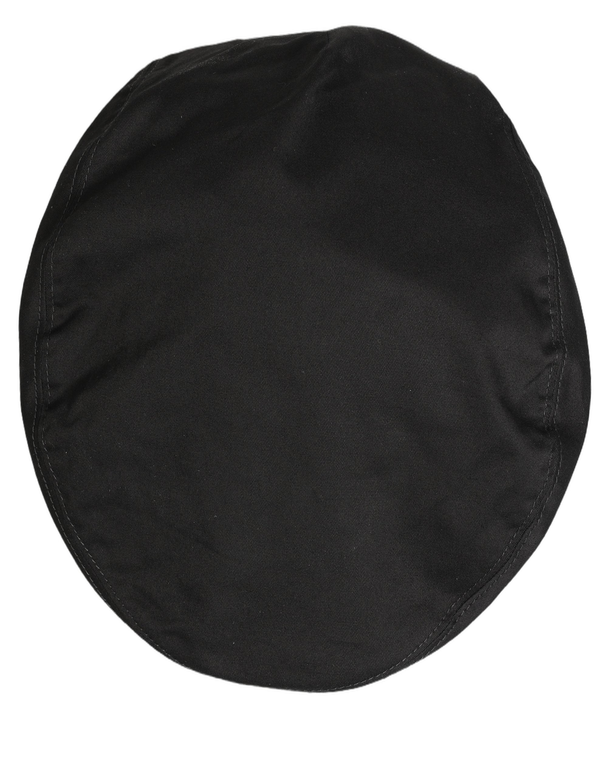 Dolce & Gabbana Herren Schwarze Baumwolle Stretch Newsboy Mütze Capello Hut