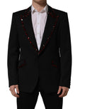 Dolce & Gabbana Schwarzer Blazer mit Kristallverzierungen