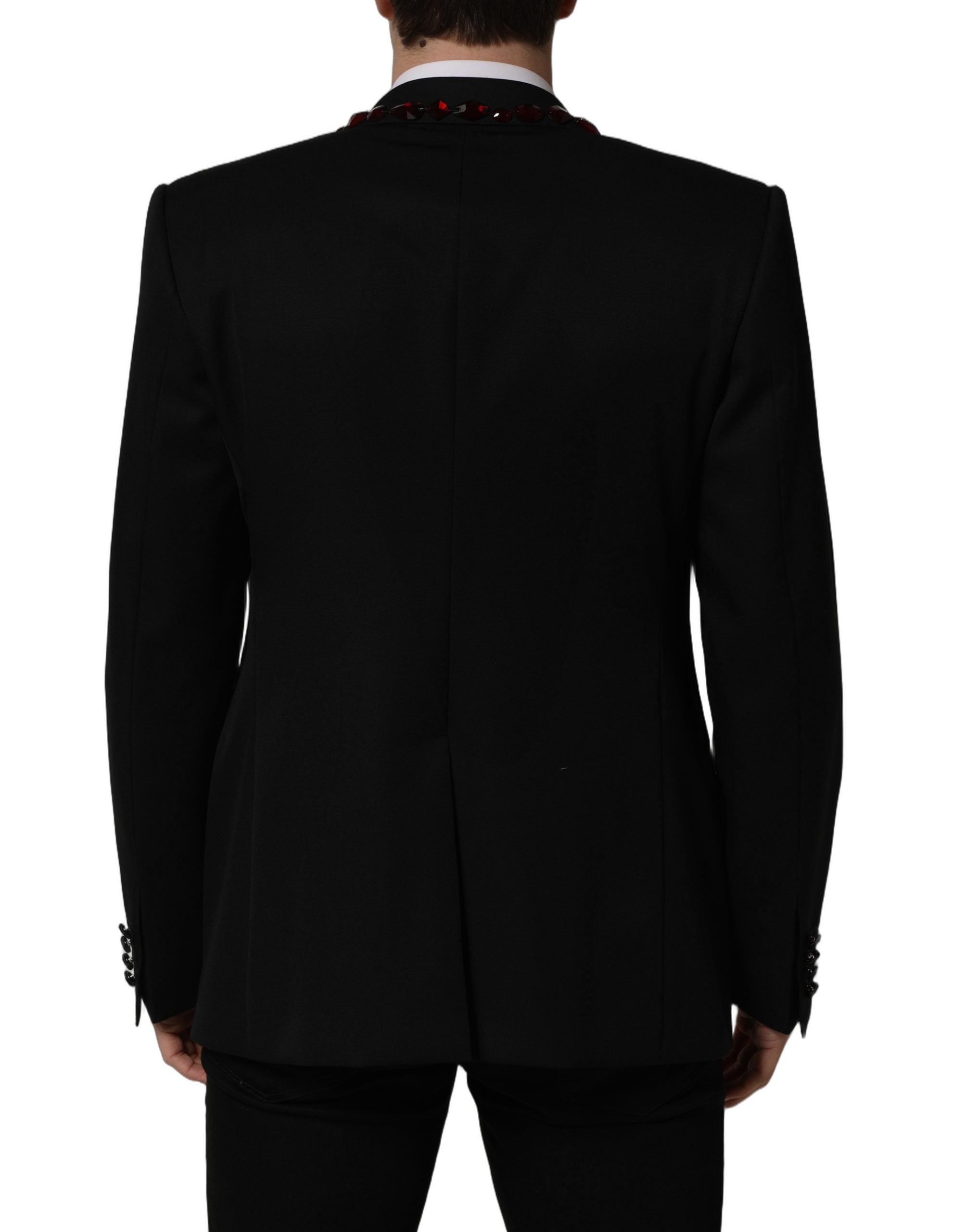 Dolce & Gabbana Schwarzer Blazer mit Kristallverzierungen