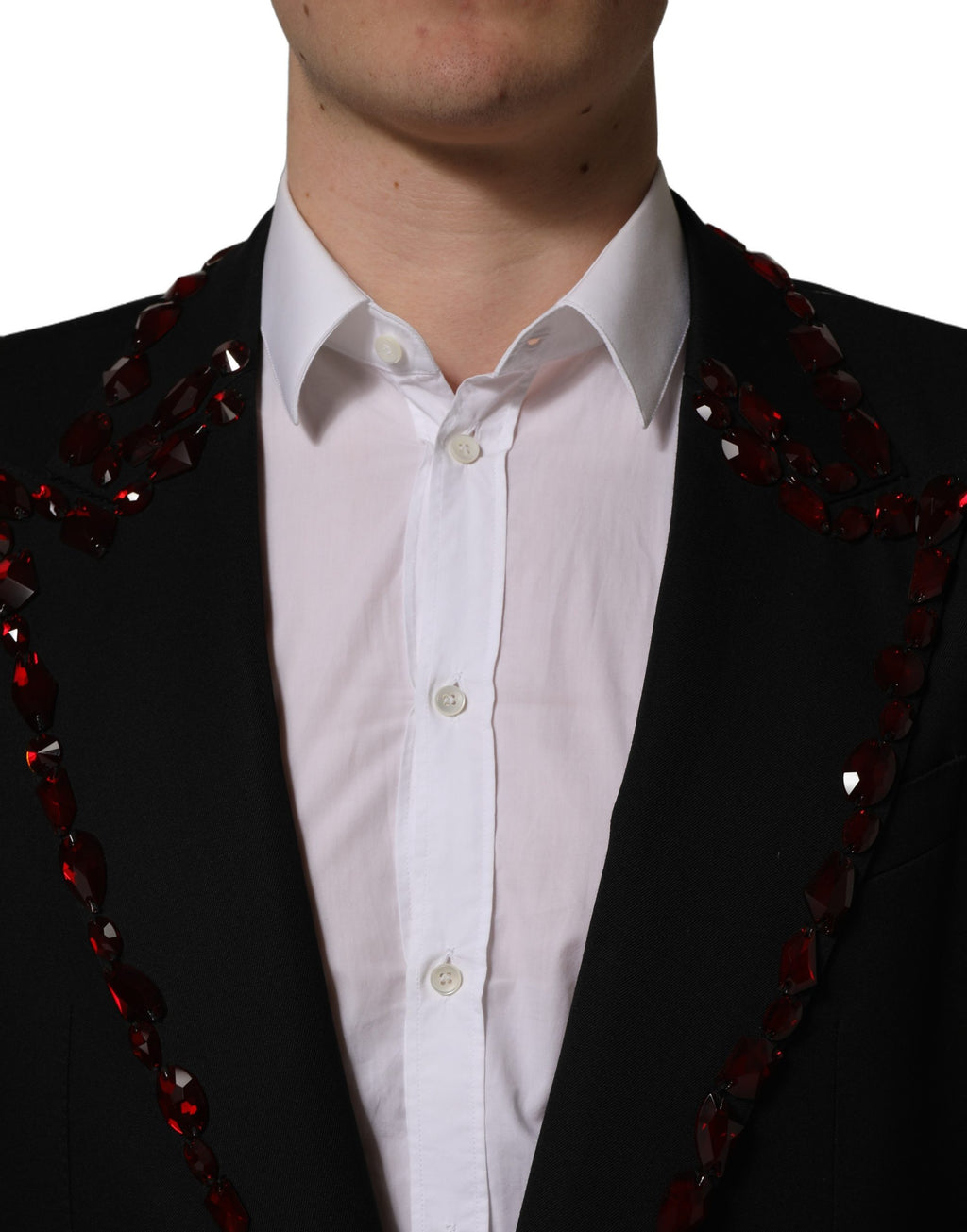 Dolce & Gabbana Schwarzer Blazer mit Kristallverzierungen