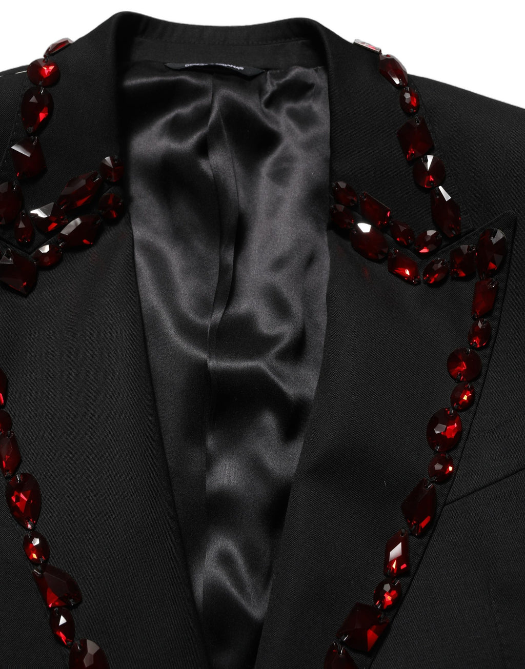 Dolce & Gabbana Schwarzer Blazer mit Kristallverzierungen