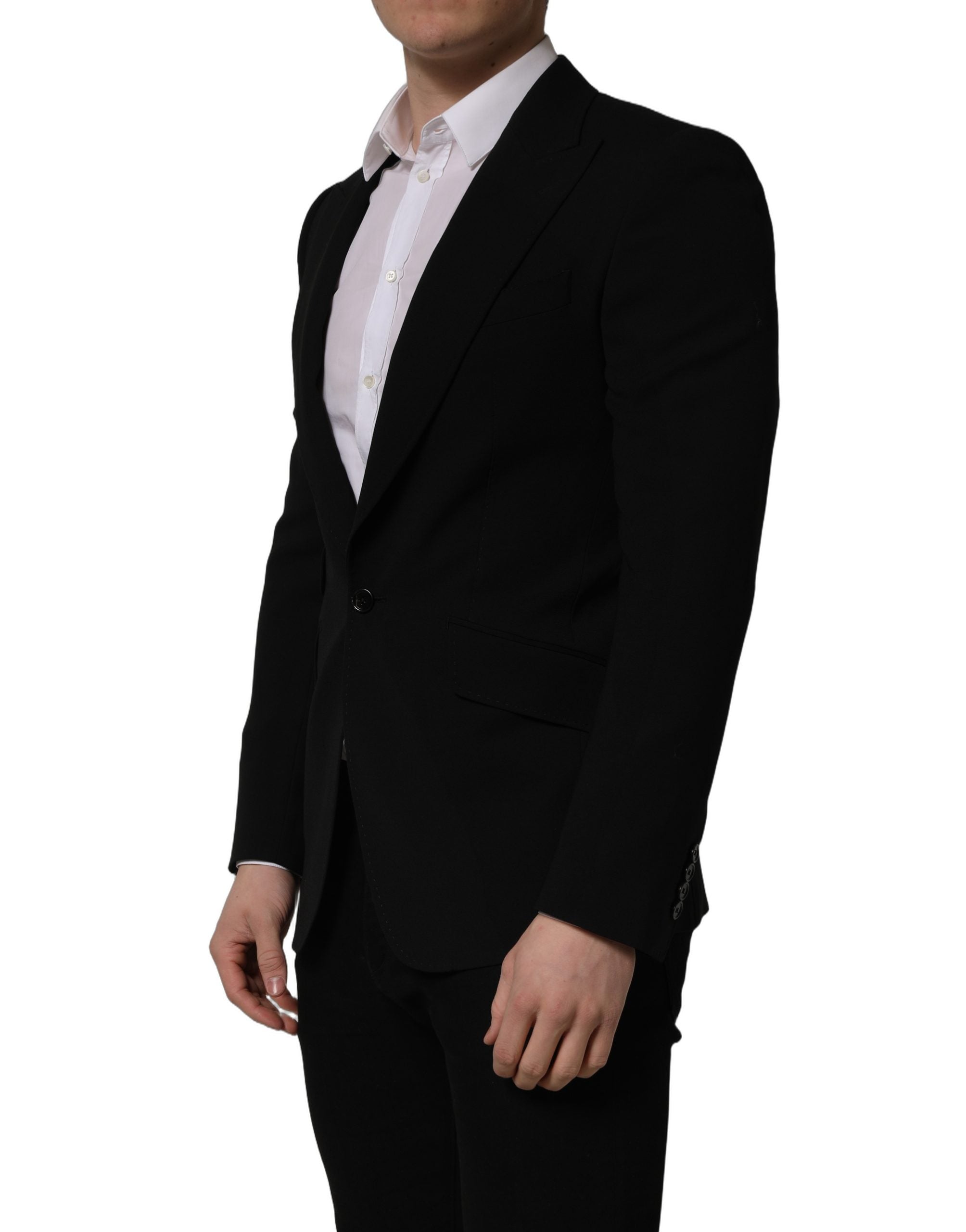Dolce & Gabbana Schwarzer einreihiger Herren-Blazer