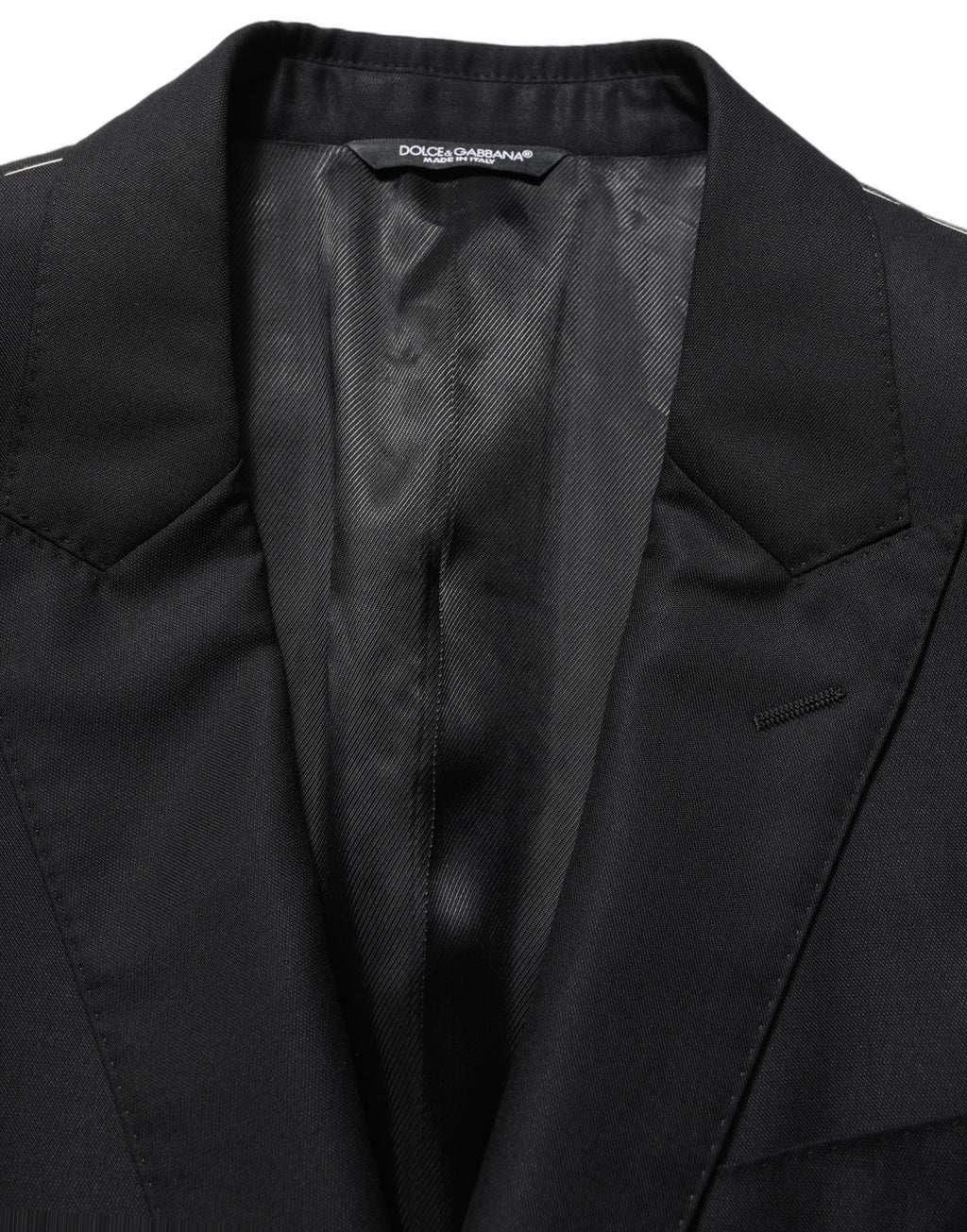 Dolce & Gabbana Schwarzer einreihiger Herren-Blazer aus Wolle