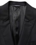 Dolce & Gabbana Schwarzer einreihiger Herren-Blazer aus Wolle