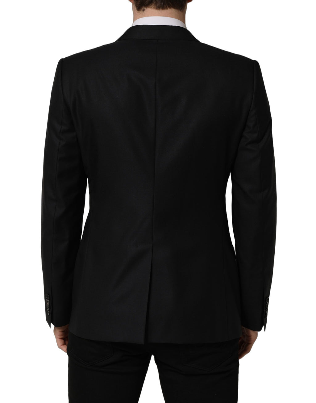 Dolce & Gabbana Schwarzer einreihiger Herren-Blazer aus Wolle