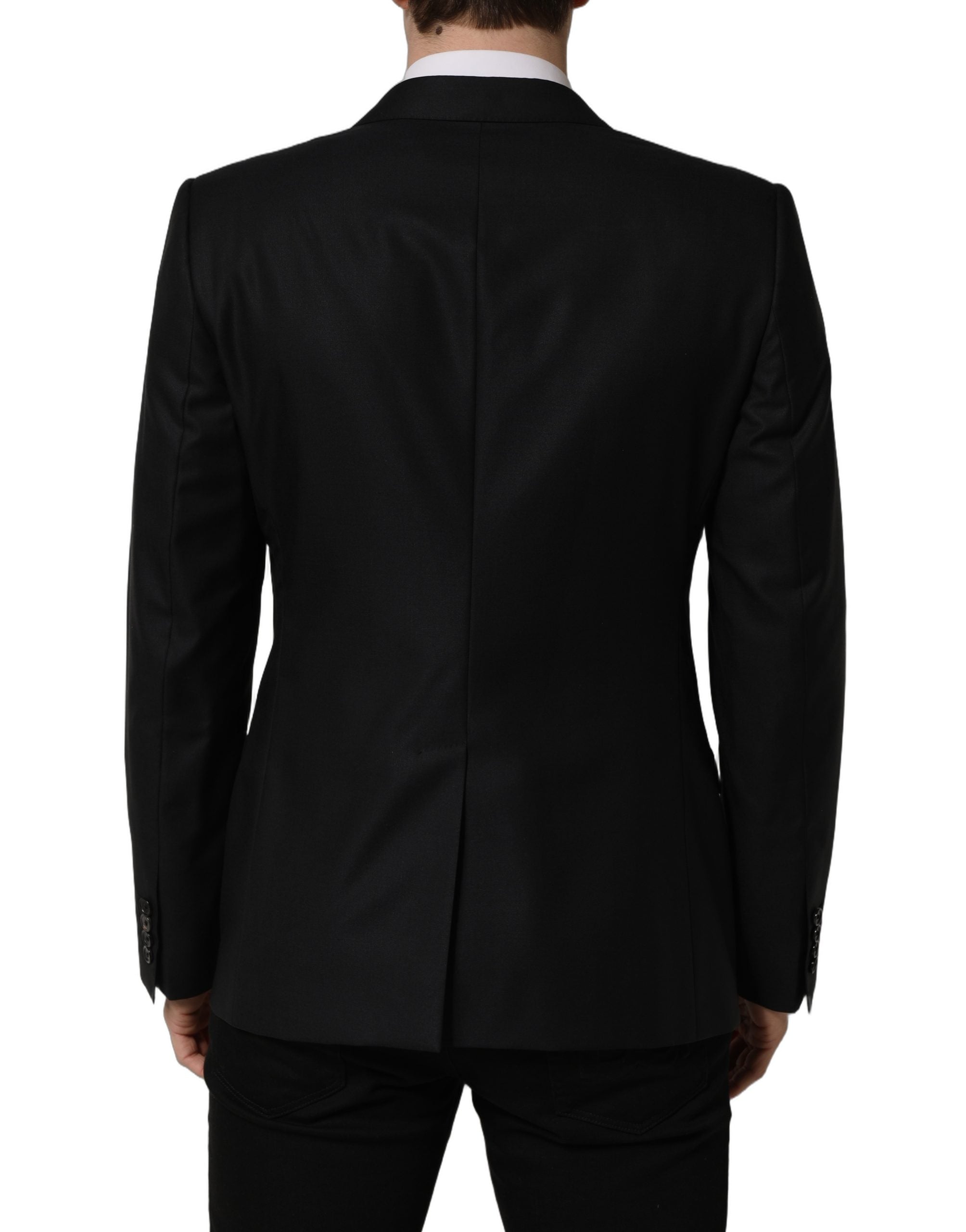 Dolce & Gabbana Schwarzer einreihiger Herren-Blazer aus Wolle