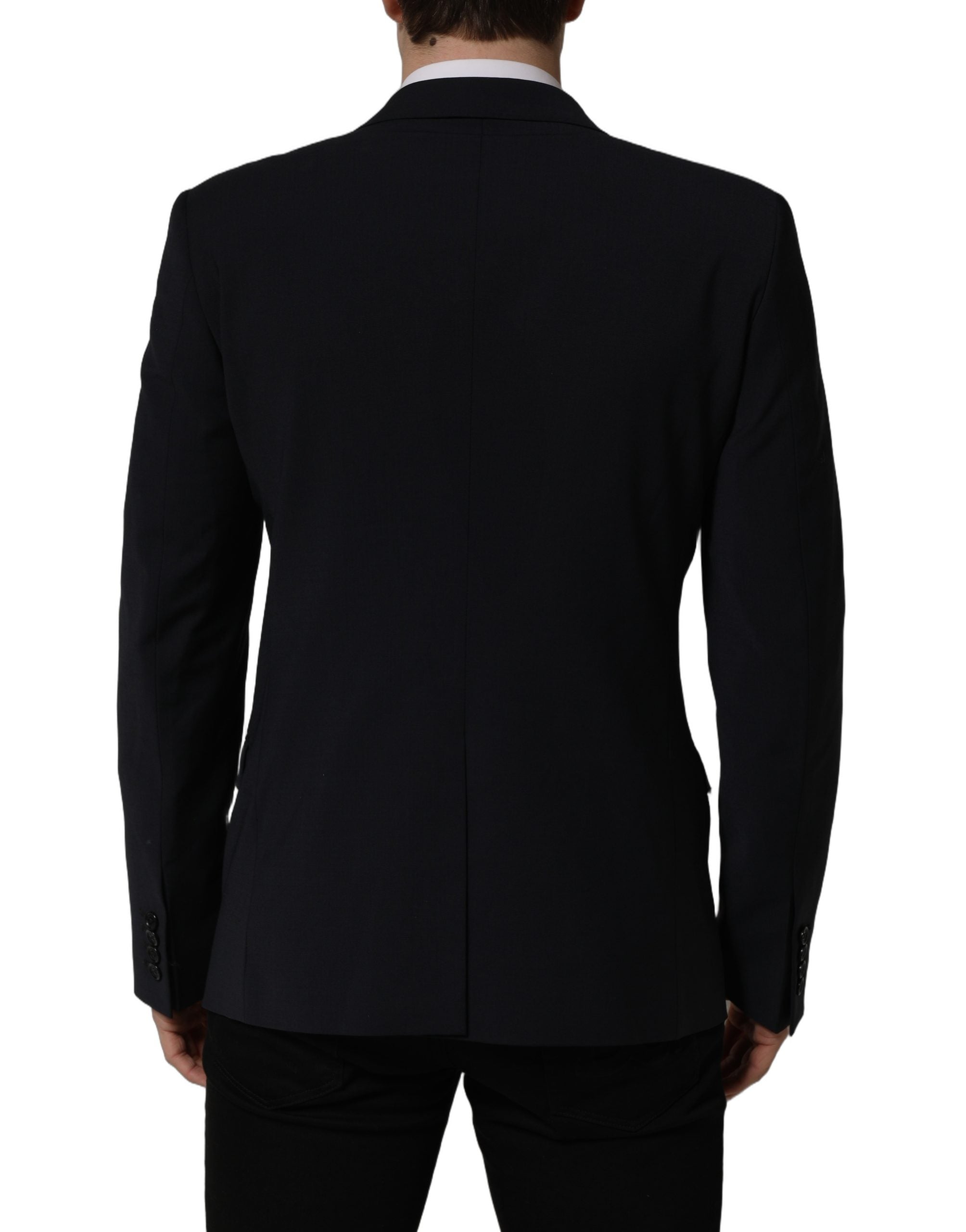 Dolce & Gabbana Schwarzer einreihiger Herren-Blazer aus Wolle