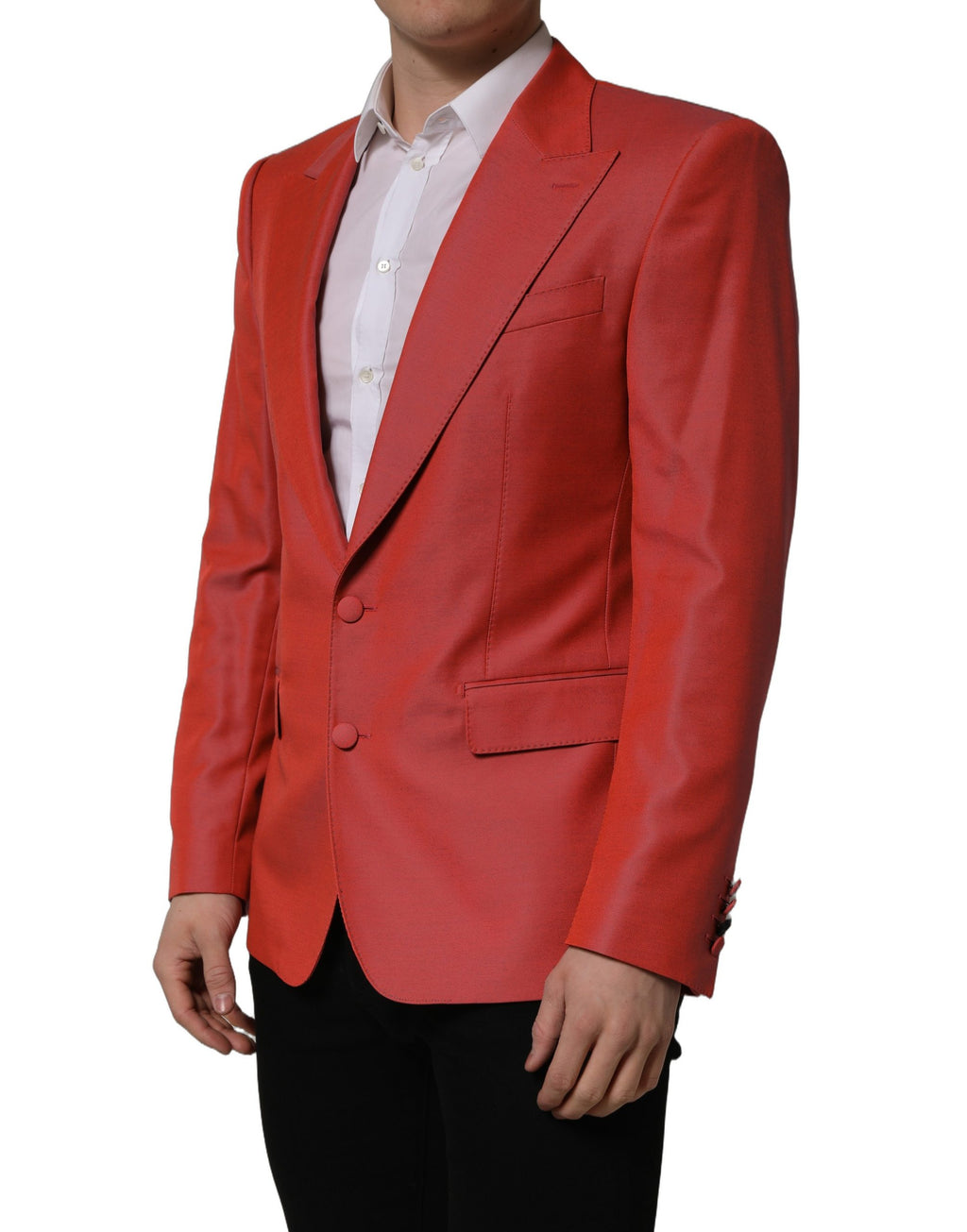 Dolce & Gabbana Roter Herren-Sakko aus Wolle mit Einreiher
