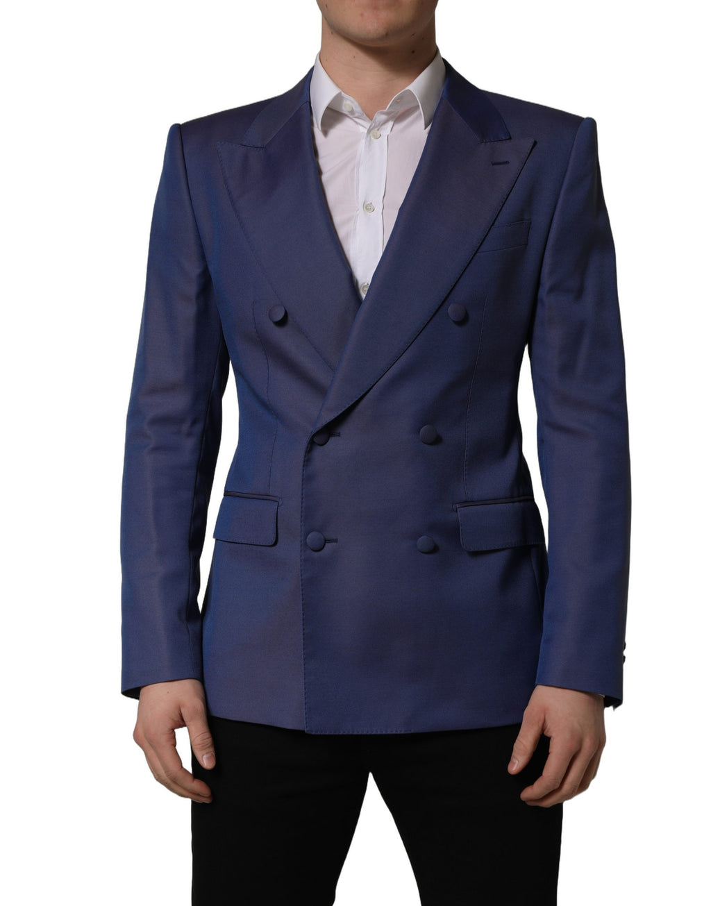 Dolce & Gabbana Blauer Woll-Sakko mit Doppelreihenknöpfen für Herren