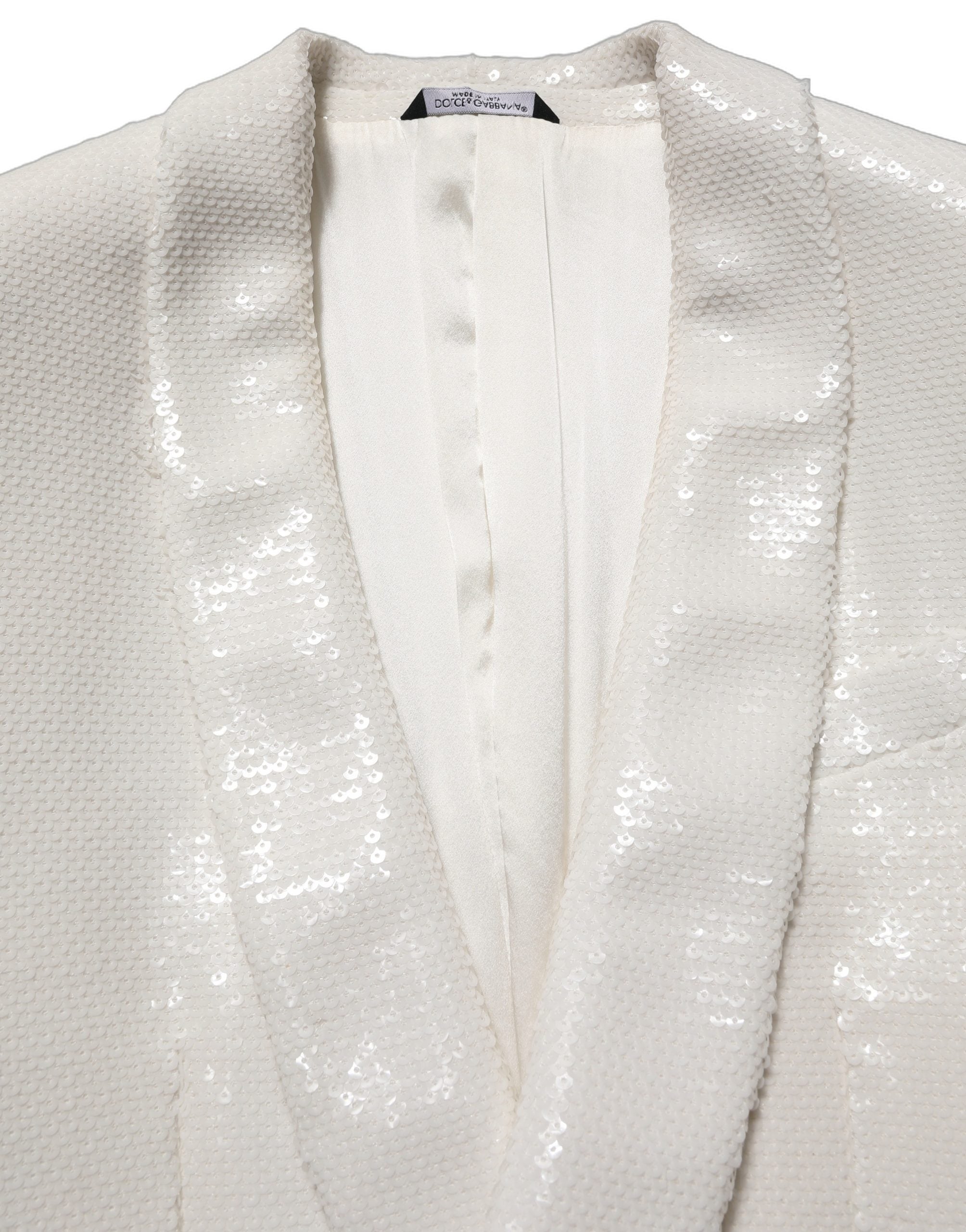 Dolce & Gabbana Weißer Blazer aus Viskose, einreihig