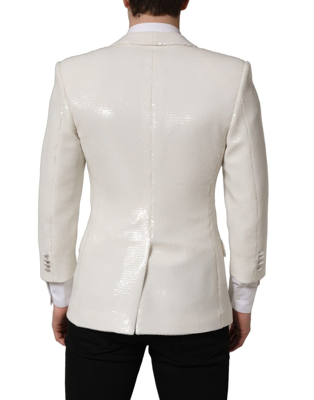 Dolce & Gabbana Weißer Blazer aus Viskose, einreihig