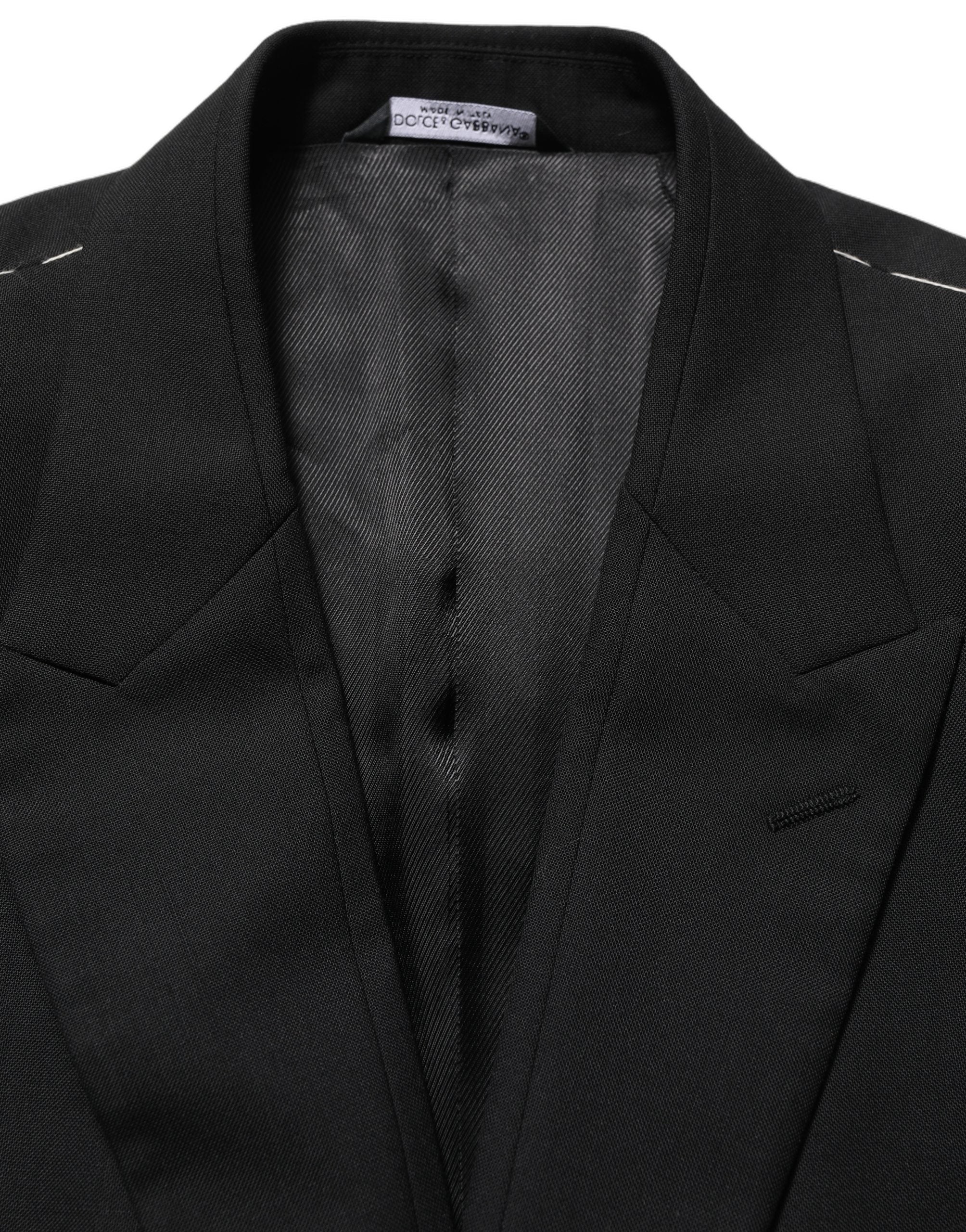 Dolce & Gabbana Schwarzer Woll-Sakko mit Einreiher