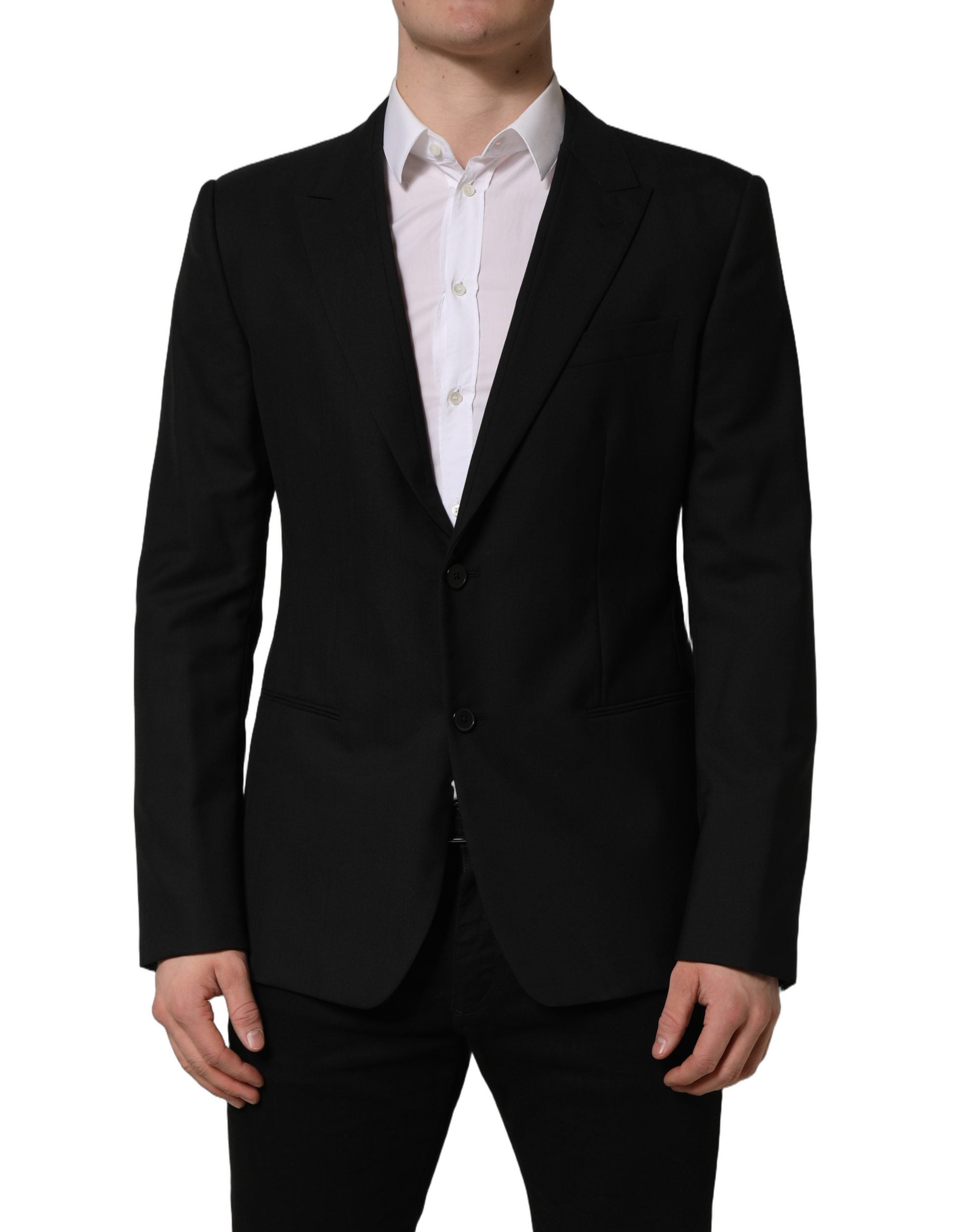 Dolce & Gabbana Schwarzer Woll-Sakko mit Einreiher