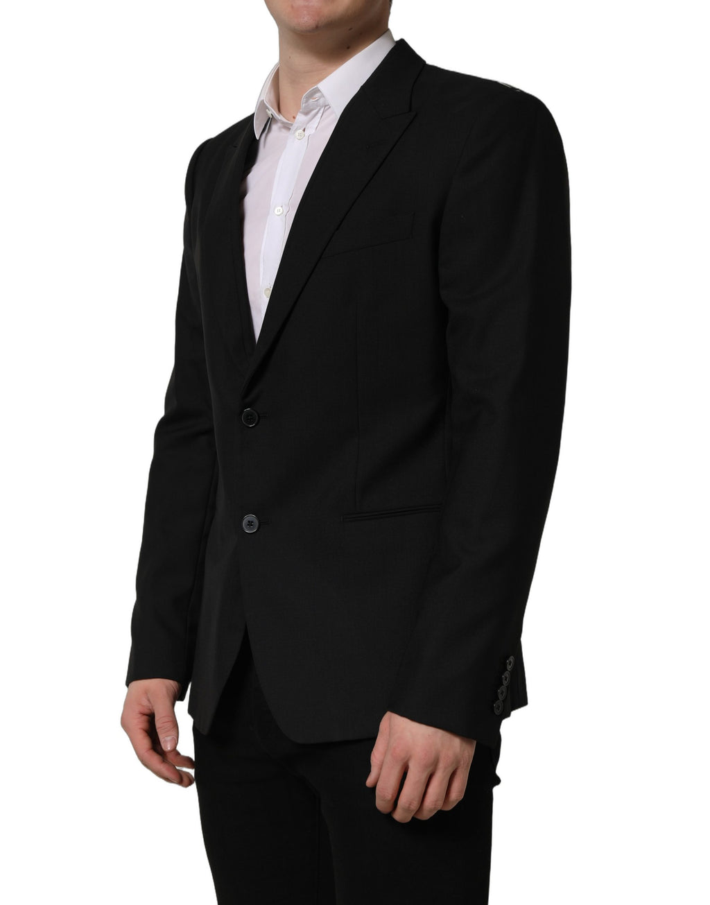 Dolce & Gabbana Schwarzer Woll-Sakko mit Einreiher