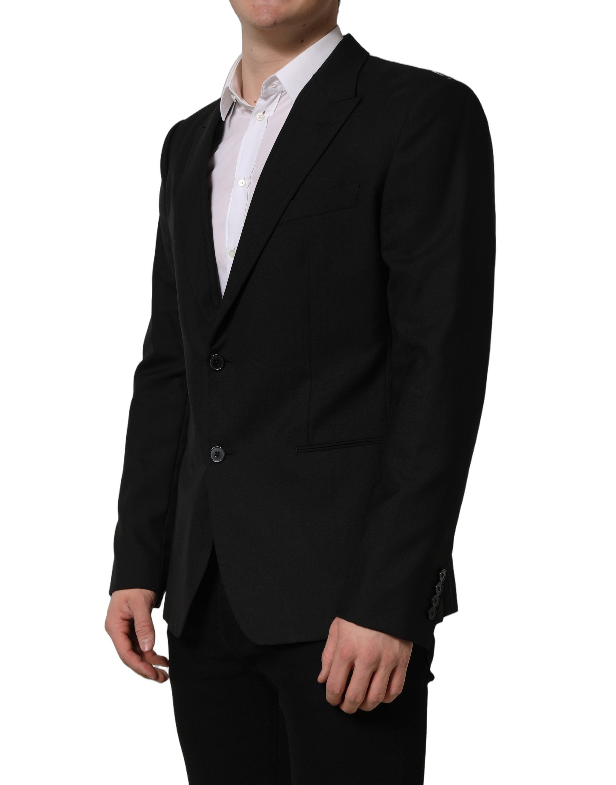 Dolce & Gabbana Schwarzer Woll-Sakko mit Einreiher